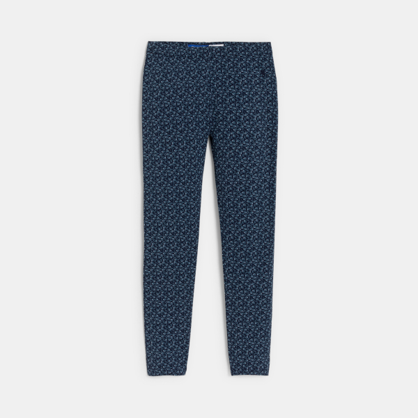 بنطلون (سروال) ليغينغ للفتيات من الجيرسي، باللون الأزرق الداكن ومطبوع